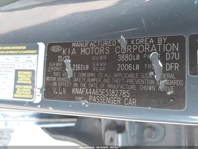 Продажа на аукционе авто 2014 Kia Forte Lx, vin: KNAFX4A65E5182785, номер лота: 45853636