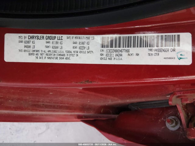 Aukcja sprzedaży 2013 Dodge Avenger Se, vin: 1C3CDZAB0DN677066, numer aukcji: 45853725