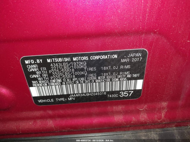 Aukcja sprzedaży 2017 Mitsubishi Outlander Sport 2.0 Le, vin: JA4AR3AU9HZ045016, numer aukcji: 45853734