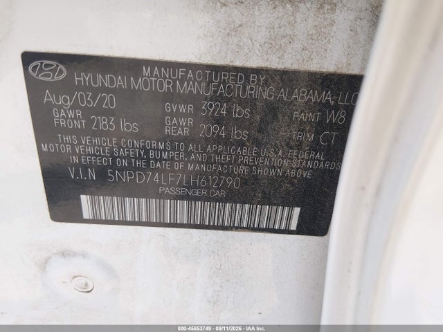Hyundai ELANTRA SE 2020 5NPD74LF7LH612790 Image 9