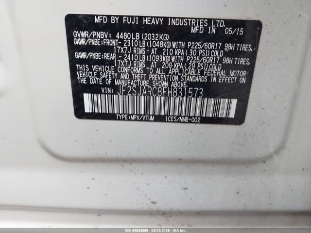 Subaru Forester 2.5i Limited 2015 JF2SJARC8FH831573 Image 9