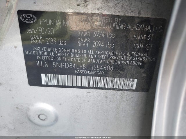 Hyundai Elantra Value Edition 2020 5NPD84LF8LH584608 Image 9