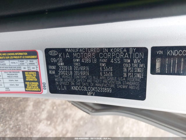 Продажа на аукционе авто 2019 Kia Niro Ex, vin: KNDCC3LC0K5231899, номер лота: 45853860