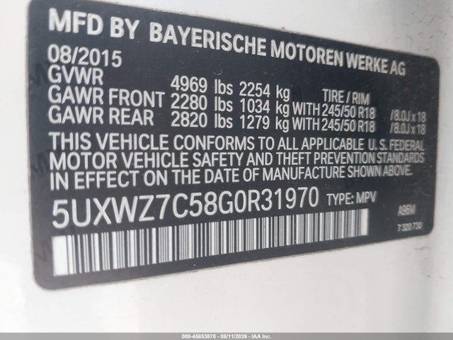 5UXWZ7C58G0R31970 BMW X3 Sdrive28i