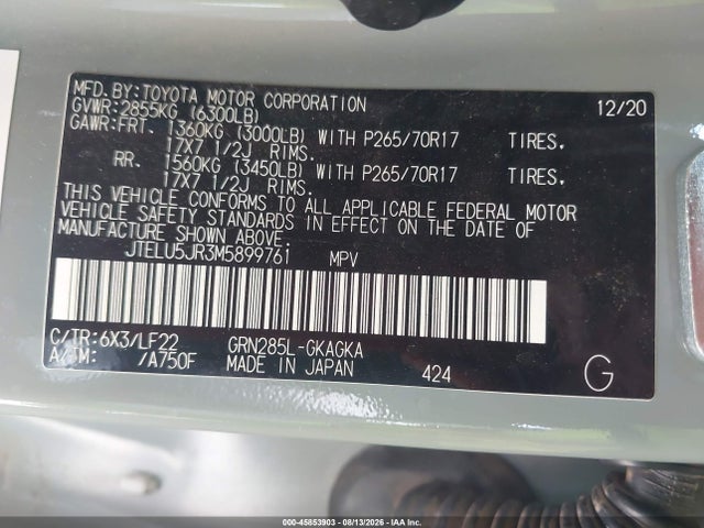 Toyota 4runner Trd Pro 2021 JTELU5JR3M5899761 Image 9