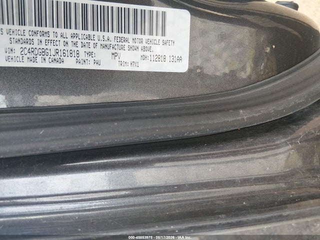 Продажа на аукционе авто 2018 Dodge Grand Caravan Se, vin: 2C4RDGBG1JR161818, номер лота: 45853975