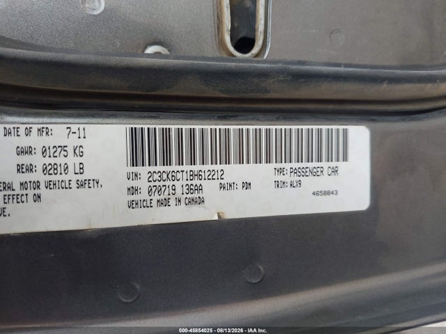 Aukcja sprzedaży 2011 Chrysler 300c Awd, vin: 2C3CK6CT1BH612212, numer aukcji: 45854025
