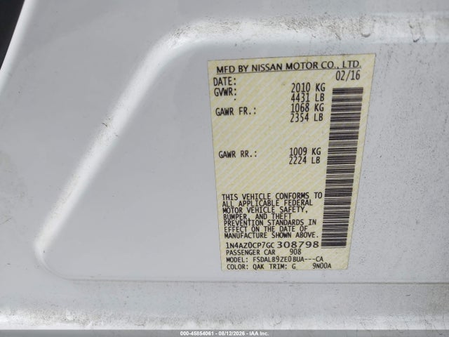 Nissan LEAF S 2016 1N4AZ0CP7GC308798 Image 9