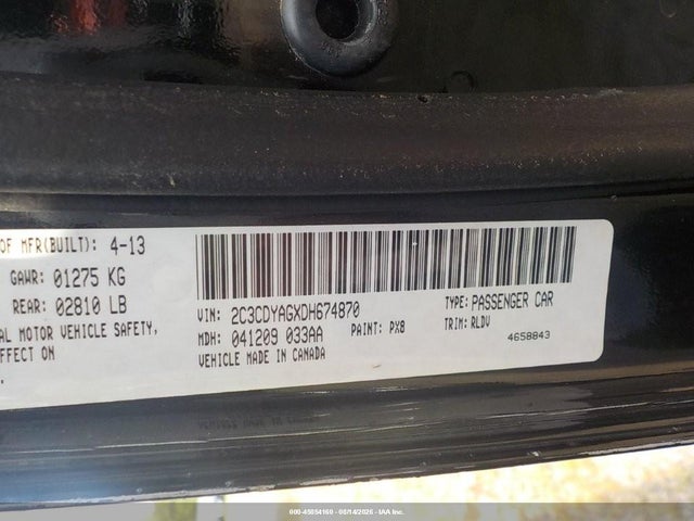 45854160 :رقم المزاد ، 2C3CDYAGXDH674870 vin ، 2013 Dodge Challenger Sxt Plus مزاد بيع