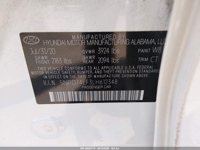 Hyundai ELANTRA SE 2020 5NPD74LF3LH612348 Image 9