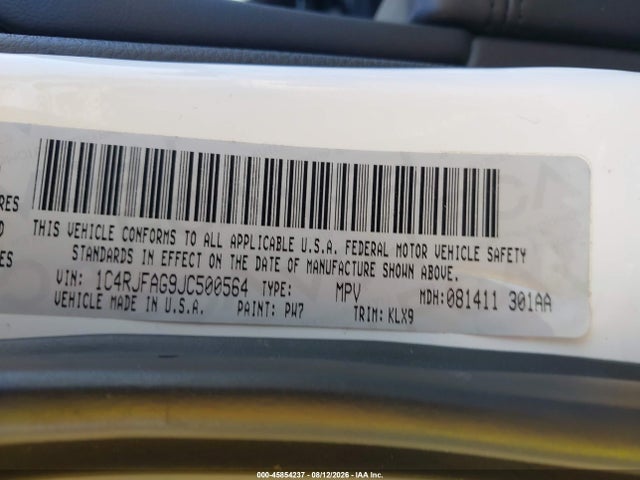Продаж на аукціоні авто 2018 Jeep Grand Cherokee Altitude 4x4, vin: 1C4RJFAG9JC500564, номер лоту: 45854237