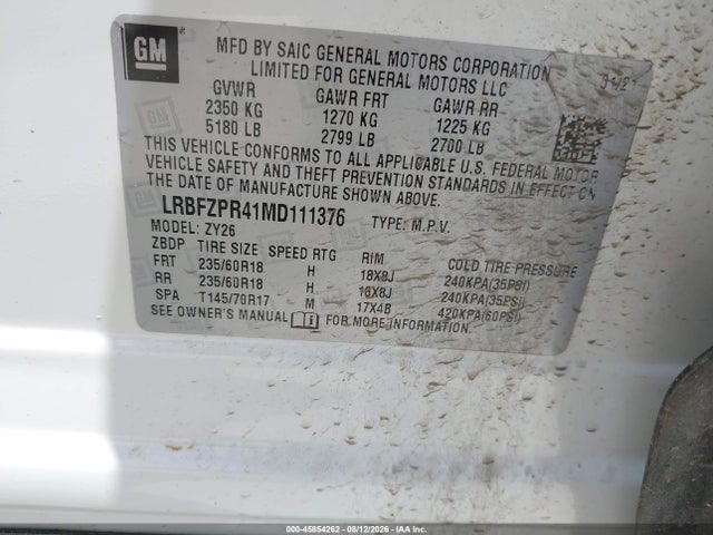 LRBFZPR41MD111376 Buick Envision Awd Essence
