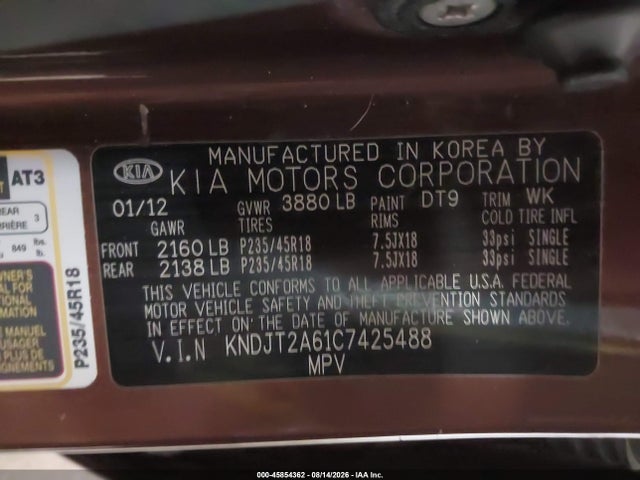 Aukcja sprzedaży 2012 Kia Soul !, vin: KNDJT2A61C7425488, numer aukcji: 45854362