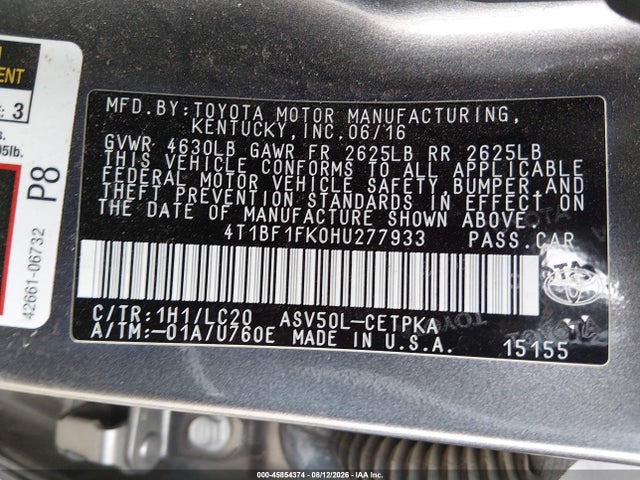 Продаж на аукціоні авто 2017 Toyota Camry Xse, vin: 4T1BF1FK0HU277933, номер лоту: 45854374