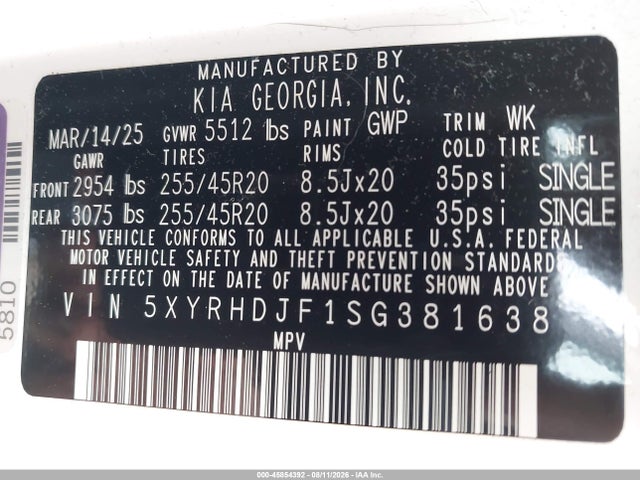KIA Sorento X-line Ex 2025 5XYRHDJF1SG381638 Image 9