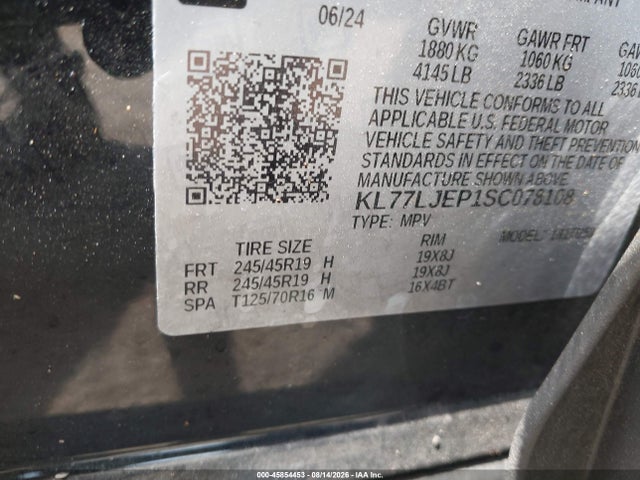 Aukcja sprzedaży 2025 Chevrolet Trax Fwd 2rs, vin: KL77LJEP1SC078108, numer aukcji: 45854453