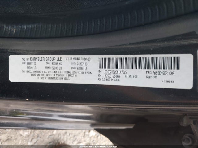 Продажа на аукционе авто 2014 Dodge Avenger Se, vin: 1C3CDZAB2EN147022, номер лота: 45854455