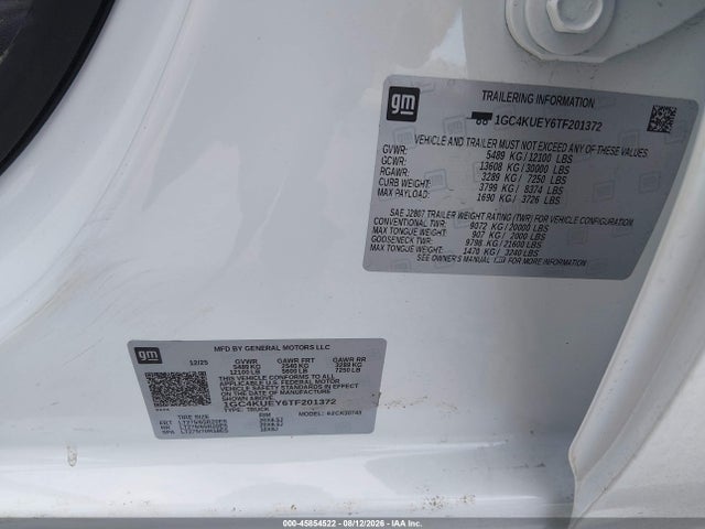 Aukcja sprzedaży 2026 Chevrolet Silverado 3500 Hd , Standard Bed, Ltz, 4wd, vin: 1GC4KUEY6TF201372, numer aukcji: 45854522