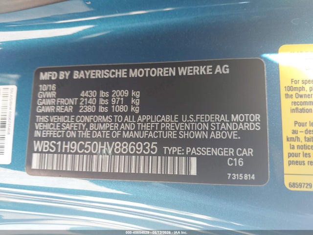Продажа на аукционе авто 2017 Bmw M2, vin: WBS1H9C50HV886935, номер лота: 45854529