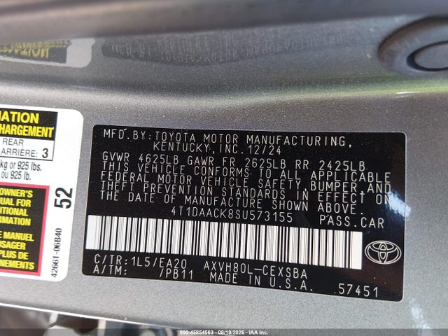 Toyota CAMRY SE 2025 4T1DAACK8SU573155 Image 9