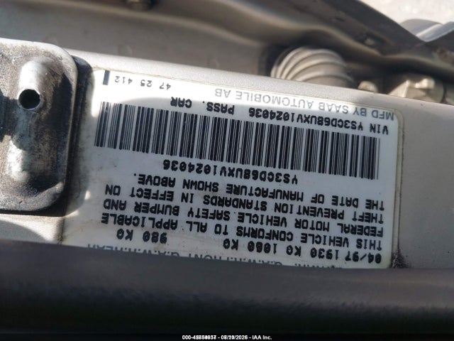 Продажа на аукционе авто 1997 Saab 9000 Cs, vin: YS3CD68UXV1024036, номер лота: 45854637