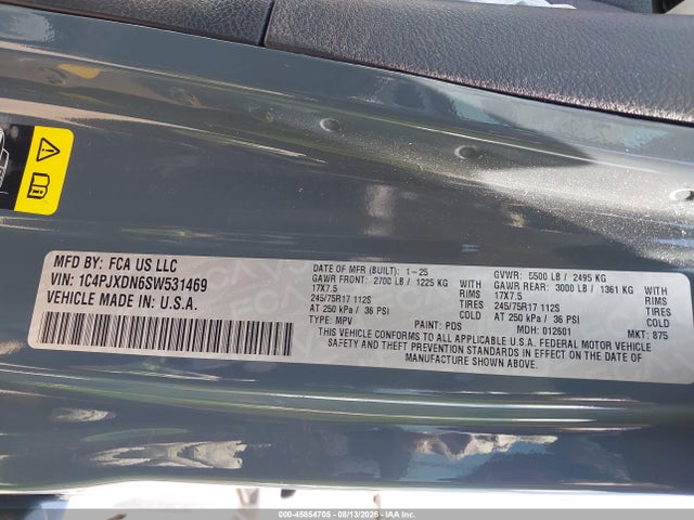 Aukcja sprzedaży 2025 Jeep Wrangler 4-door Sport 4x4, vin: 1C4PJXDN6SW531469, numer aukcji: 45854705