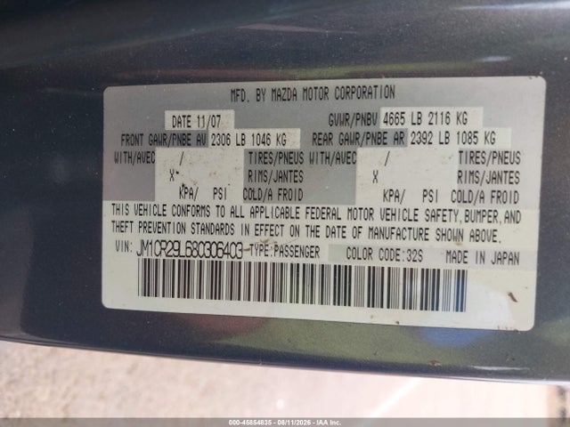 Aukcja sprzedaży 2008 Mazda Mazda5 Touring, vin: JM1CR29L680306403, numer aukcji: 45854835