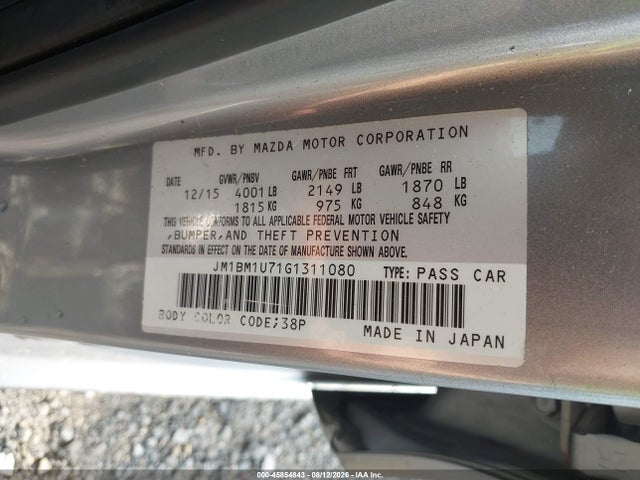 Aukcja sprzedaży 2016 Mazda Mazda3 I Sport, vin: JM1BM1U71G1311080, numer aukcji: 45854843