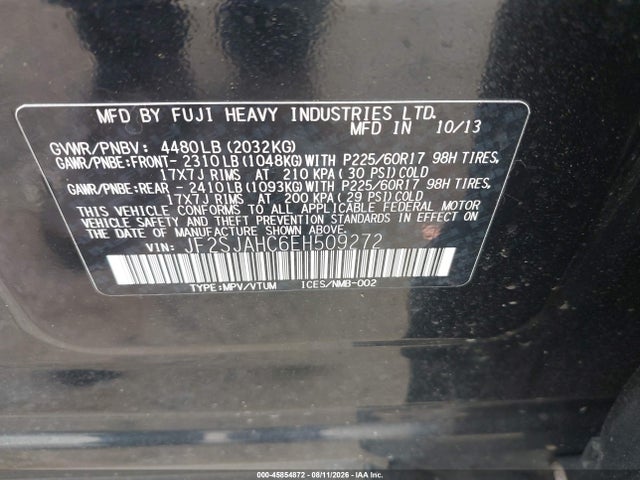 JF2SJAHC6EH509272 Subaru Forester 2.5i Limited