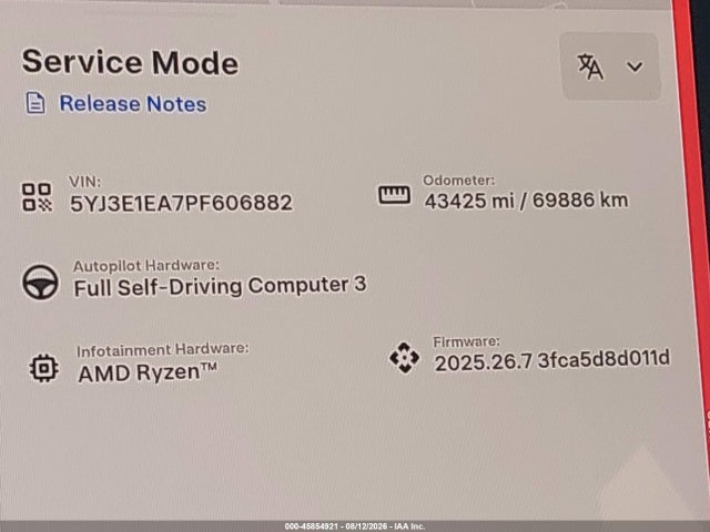 5YJ3E1EA7PF606882 Tesla Model 3 Rear-wheel Drive