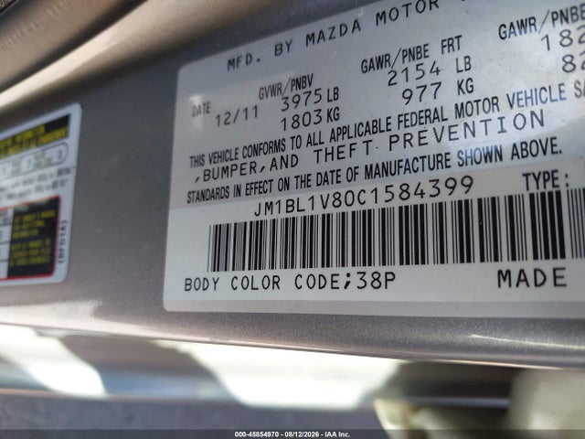 Продажа на аукционе авто 2012 Mazda Mazda3 I Touring, vin: JM1BL1V80C1584399, номер лота: 45854970