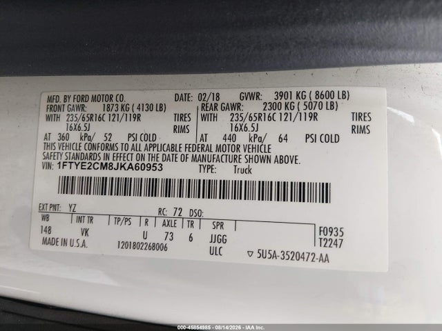 Ford Transit-150 2018 1FTYE2CM8JKA60953 Image 9