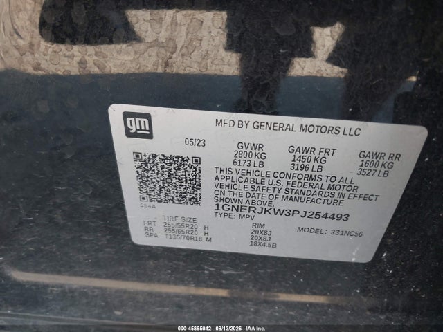 2023 Chevrolet Traverse Fwd Rs მანქანა იყიდება აუქციონზე, vin: 1GNERJKW3PJ254493, აუქციონის ნომერი: 45855042