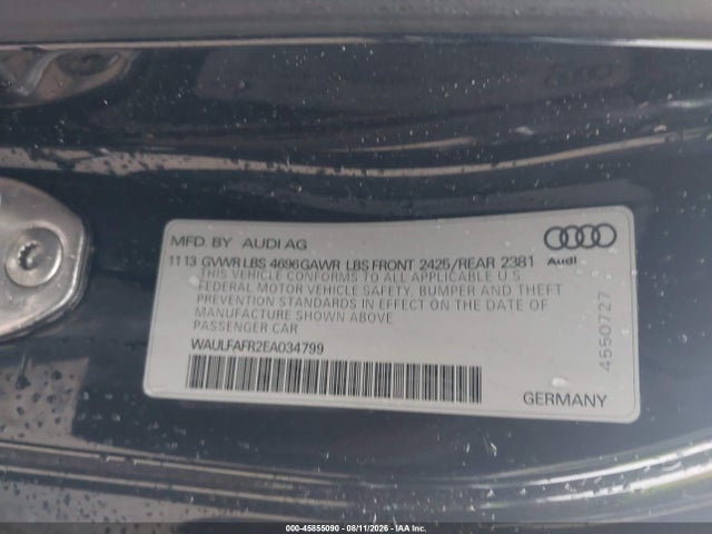 Продажа на аукционе авто 2014 Audi A5 2.0t Premium, vin: WAULFAFR2EA034799, номер лота: 45855090