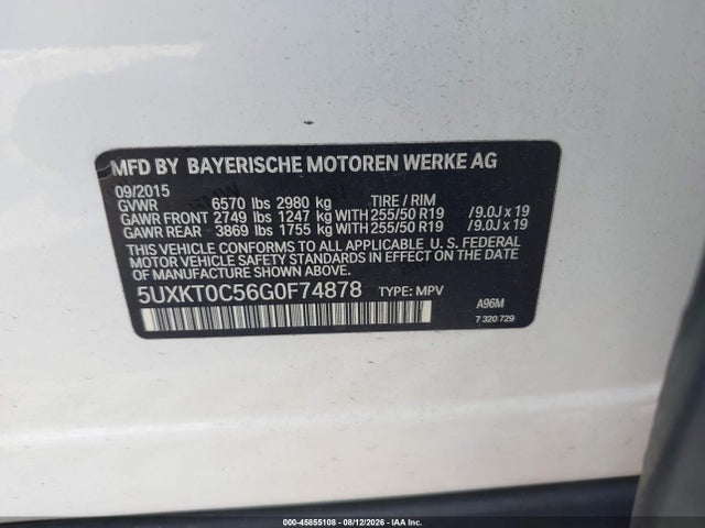 Aukcja sprzedaży 2016 Bmw X5 Edrive Xdrive40e, vin: 5UXKT0C56G0F74878, numer aukcji: 45855108