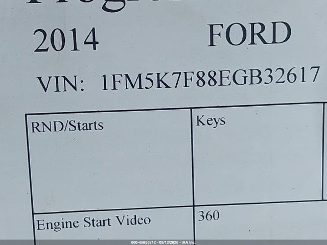 Aukcja sprzedaży 2014 Ford Explorer Limited, vin: 1FM5K7F88EGB32617, numer aukcji: 45855212