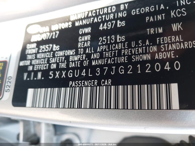KIA OPTIMA EX 2018 5XXGU4L37JG212040 Image 9