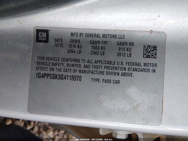 Buick Verano 2016 1G4PP5SK3G4118970 Image 9