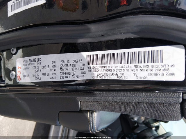 Aukcja sprzedaży 2017 Jeep Cherokee Latitude, vin: 1C4PJLCB2HW541442, numer aukcji: 45855428