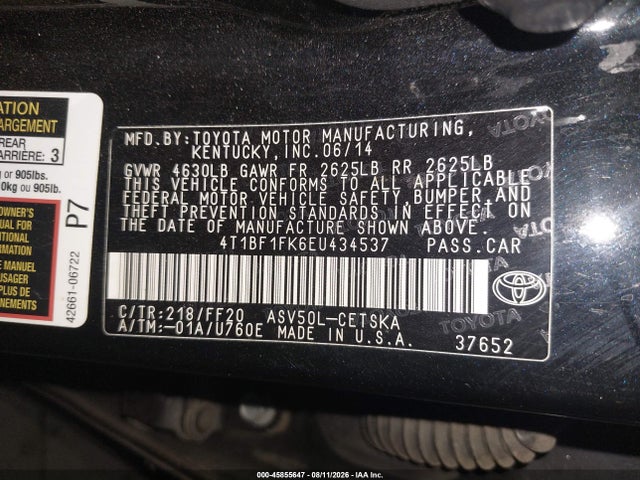 Toyota CAMRY SE 2014 4T1BF1FK6EU434537 Image 9