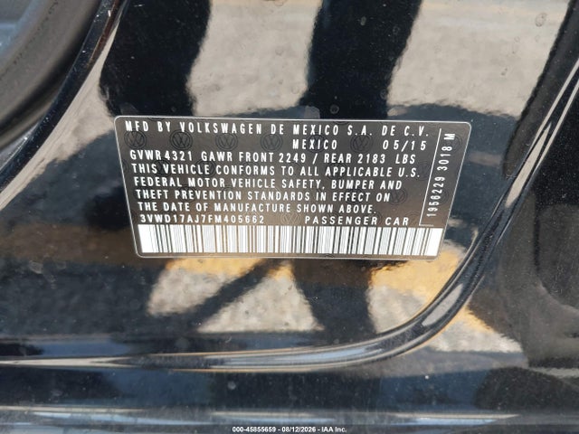 3VWD17AJ7FM405662 Volkswagen Jetta 1.8t Sport