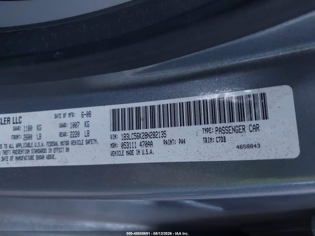 Aukcja sprzedaży 2008 Dodge Avenger Sxt, vin: 1B3LC56K28N282135, numer aukcji: 45855691