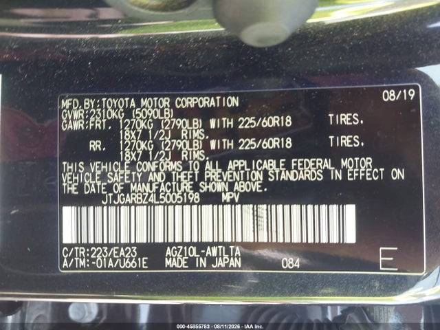 Продажа на аукционе авто 2020 Lexus Nx 300, vin: JTJGARBZ4L5005198, номер лота: 45855783