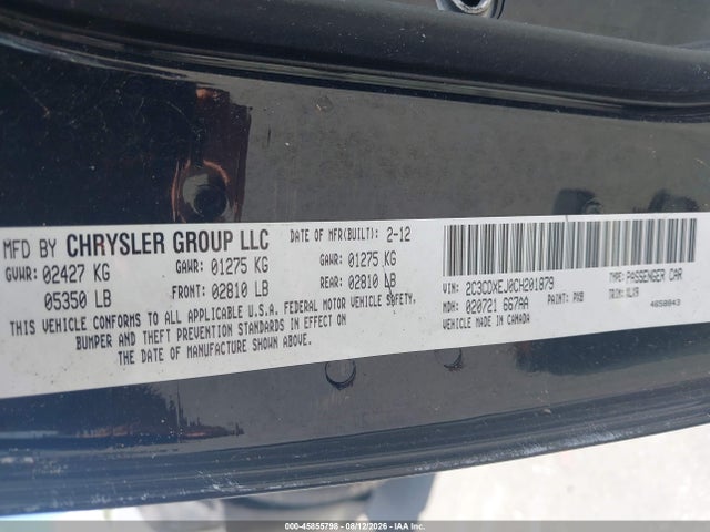 Продажа на аукционе авто 2012 Dodge Charger Srt8, vin: 2C3CDXEJ0CH201879, номер лота: 45855798