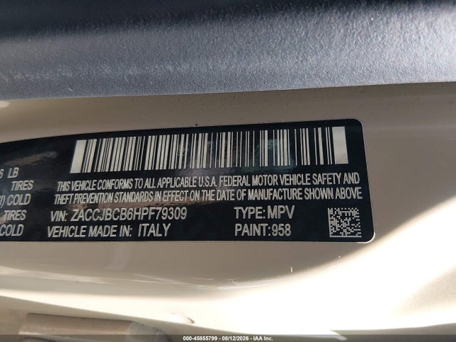 Продажа на аукционе авто 2017 Jeep Renegade Deserthawk, vin: ZACCJBCB6HPF79309, номер лота: 45855799