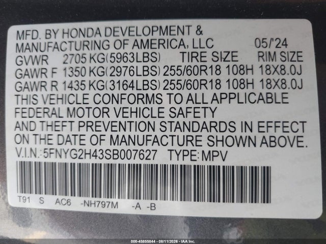 Honda Pilot Ex-l 2025 5FNYG2H43SB007627 Image 9