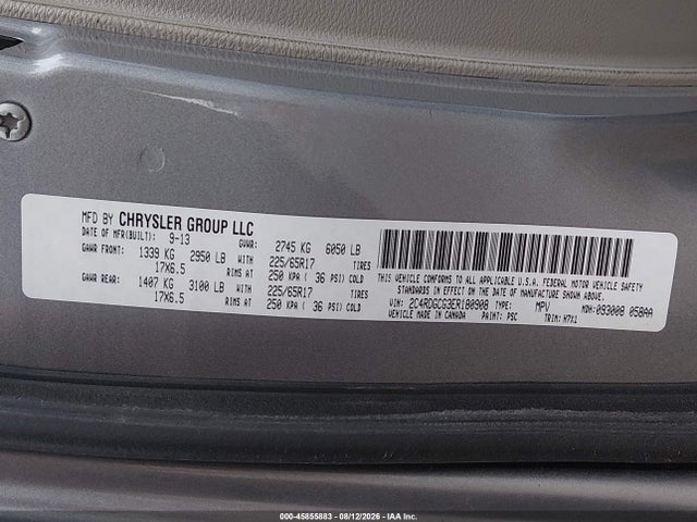 45855883 :رقم المزاد ، 2C4RDGCG3ER180908 vin ، 2014 Dodge Grand Caravan Sxt مزاد بيع