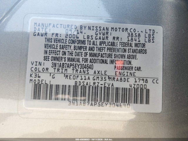 Nissan SENTRA SR 2014 3N1AB7AP5EY304640 Image 9