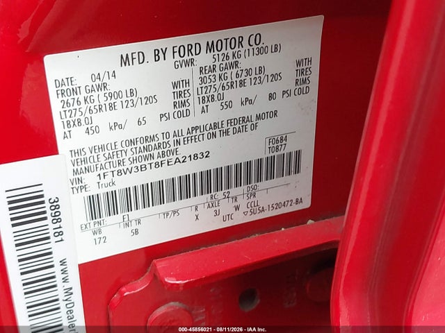 Ford F-350 Lariat 2015 1FT8W3BT8FEA21832 Image 8