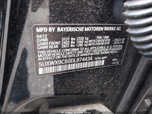 Продажа на аукционе авто 2013 Bmw X3 Xdrive28i, vin: 5UXWX9C50DL874434, номер лота: 45856058